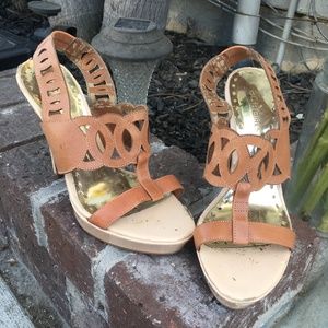 BCBGirls  brown leather heels